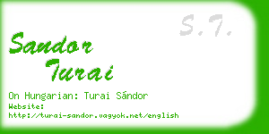 sandor turai business card